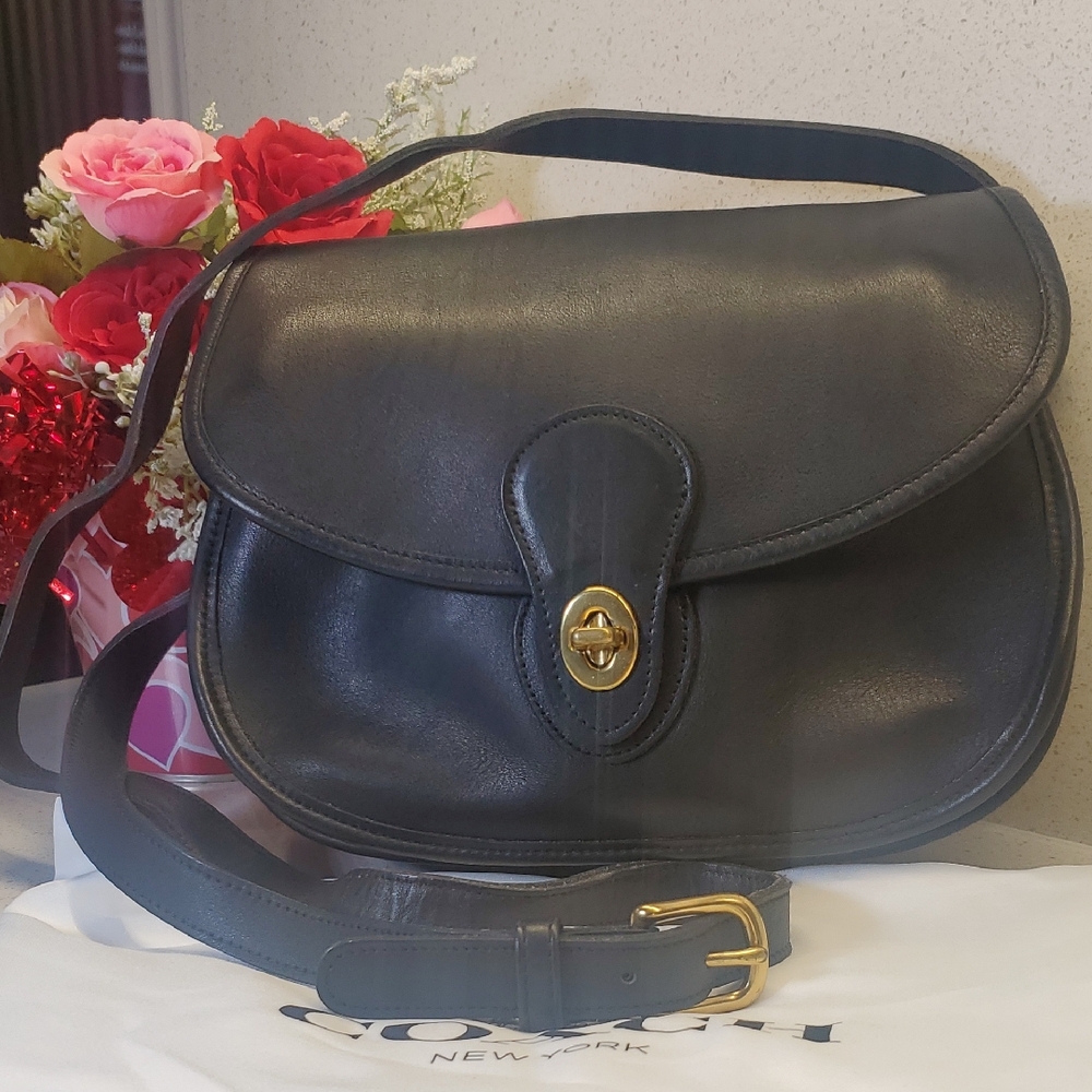 USA 🇺🇲 Vintage COACH 9954 Black Leather Crossbody
